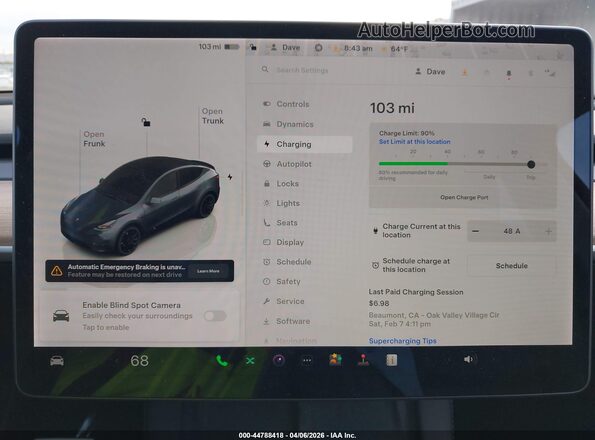 7SAYGDEF7NF368173 2022 TESLA MODEL Y Серый 