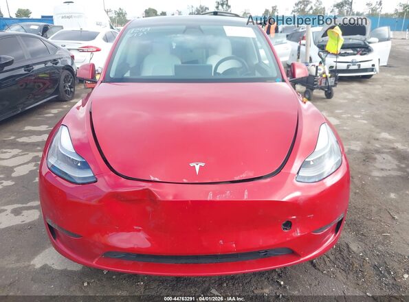 7SAYGDEF9NF410567 2022 TESLA MODEL Y Red Vista del cuadro de instrumentos