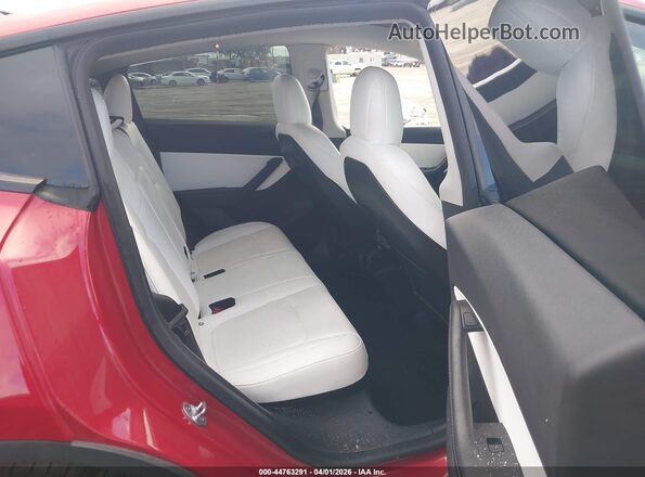 7SAYGDEF9NF410567 2022 TESLA MODEL Y Red Vista de la etiqueta del VIN