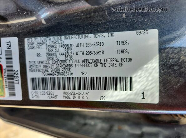 7SVAAABA3RX023716 2024 TOYOTA SEQUOIA Charcoal 