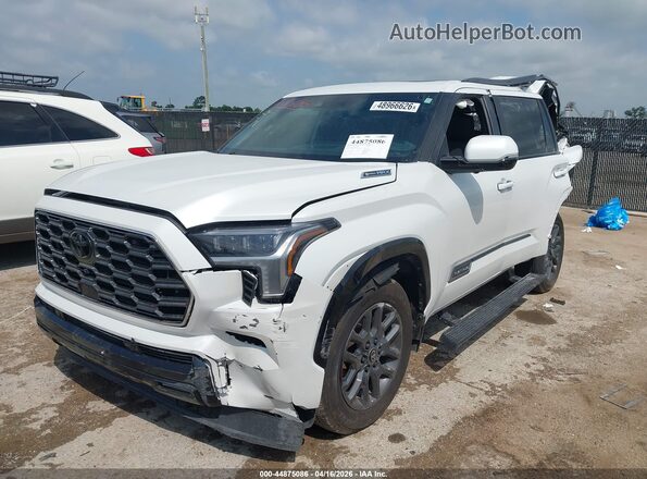 7SVAAABA3TX077704 2026 TOYOTA SEQUOIA White Առջևի ձախ երեք քառորդ տեսարան