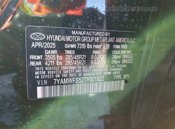 7YAMWFS52TY001922 2026 HYUNDAI IONIQ Black Панорамний вид салону 360°