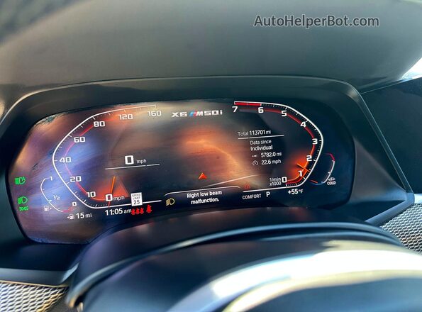 5UXCY8C06L9B12934 2020 BMW X6 Blue Вид щитка приладів