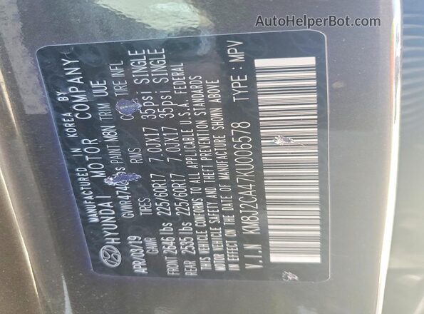 KM8J2CA47KU006578 2019 HYUNDAI TUCSON Brown 