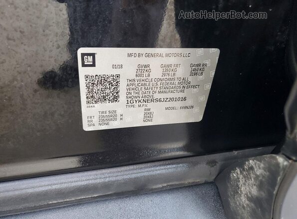 1GYKNERS6JZ201016 2018 CADILLAC XT5 Black 