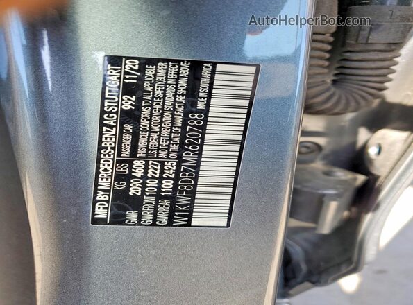 W1KWF8DB7MR620788 2021 MERCEDES-BENZ C Gray Вид наклейки з VIN-кодом