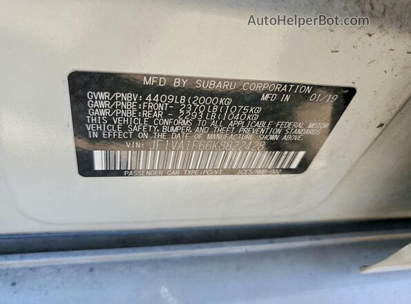 JF1VA1F66K8822428 2019 SUBARU WRX White 