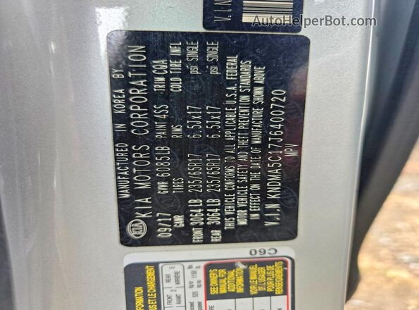KNDMA5C17J6400720 2018 KIA SEDONA Gray Widok wnętrza z tyłu