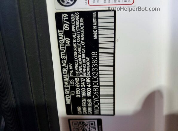 WDCYC6BJ0LX333808 2020 MERCEDES-BENZ G-CLASS White 