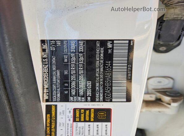 4JGDA5HB5HA816544 2017 MERCEDES-BENZ GLE Silver Vista interior de 360 grados