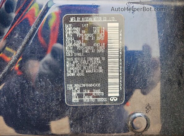 JN8AZ2NF6H9643435 2017 INFINITI QX80 Blue Vista interior de 360 grados