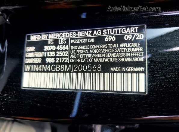 W1N4N4GB8MJ200568 2021 MERCEDES-BENZ GLA Black 