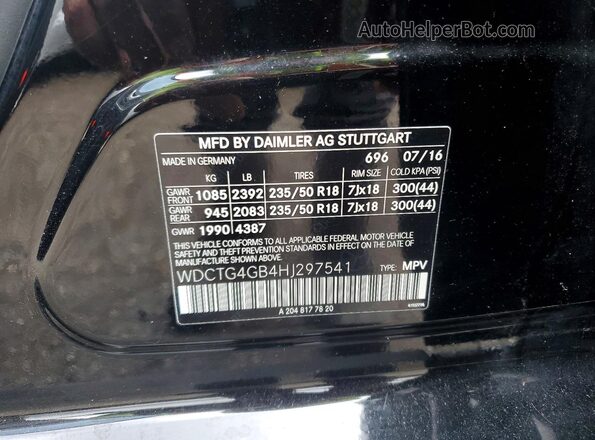 WDCTG4GB4HJ297541 2017 MERCEDES-BENZ GLA-CLASS Black 