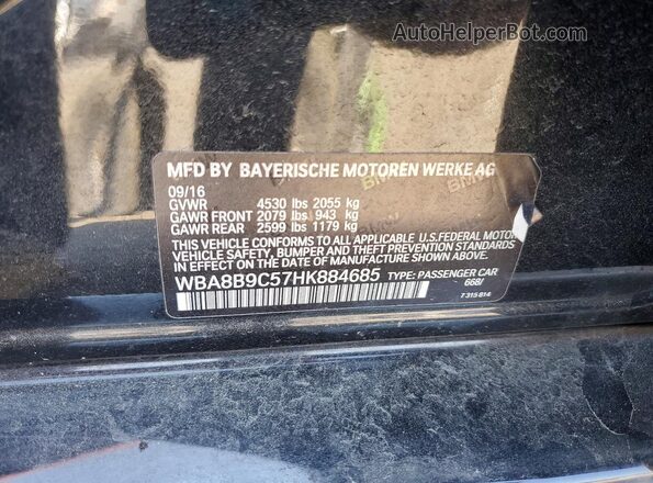 WBA8B9C57HK884685 2017 BMW 7 SERIES Black 