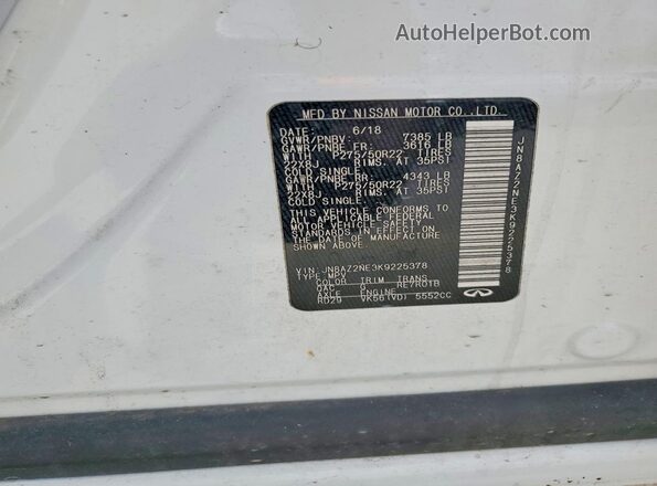 JN8AZ2NE3K9225378 2019 INFINITI QX80 White 