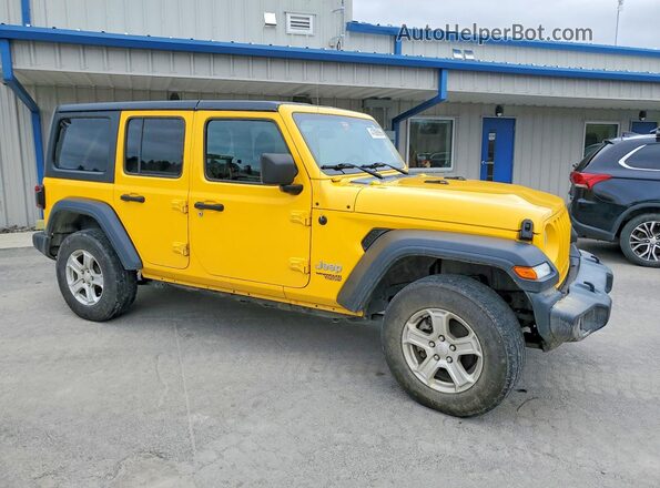 1C4HJXDN4JW318975 2018 JEEP WRANGLER Yellow Widok z przodu
