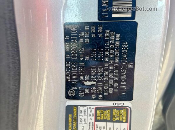 KNDMA5C1XJ6403384 2018 KIA SEDONA Silver 