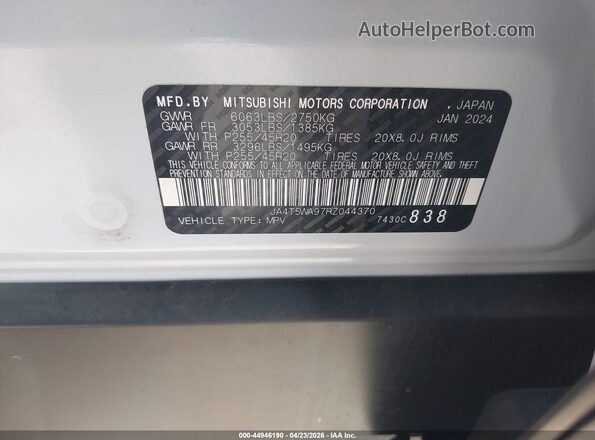 JA4T5WA97RZ044370 2024 MITSUBISHI OUTLANDER PHEV Белый Вид подкапотного пространства