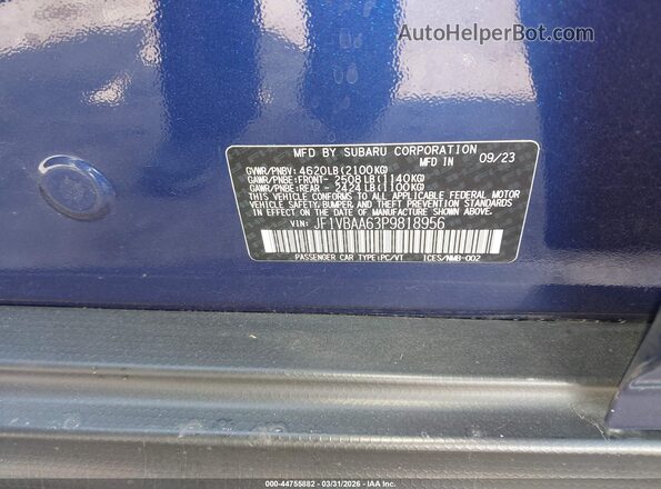 JF1VBAA63P9818956 2023 SUBARU WRX Blue 