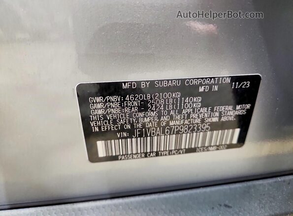 JF1VBAL67P9823395 2023 SUBARU WRX Silver Շարժիչի բաժամունքի տեսք
