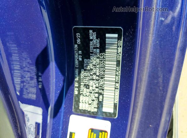 JF1ZNBC19P8765153 2023 TOYOTA GR86 Blue Vista de la etiqueta del VIN