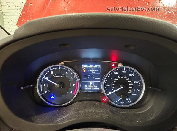 JF2GPANC7H8217045 2017 SUBARU CROSSTREK Red Widok zestawu wskaźników
