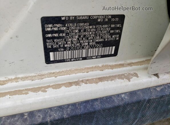 JF2GTHSCXMH272950 2021 SUBARU CROSSTREK White Widok komory silnika