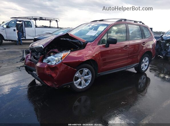 JF2SJABC2GH402392 2016 SUBARU FORESTER 2.5 Red წინა მარცხენა ხედი სამი მეოთხედიდან