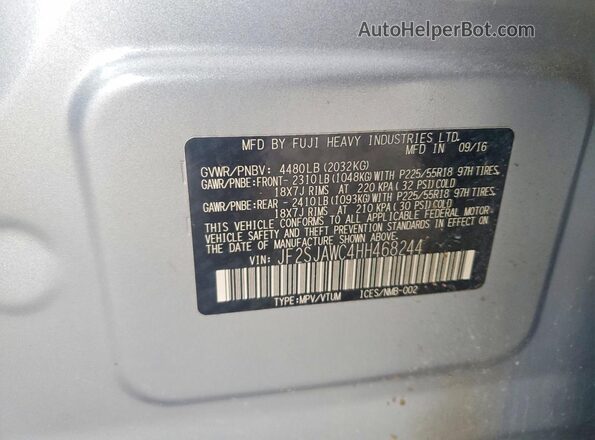 JF2SJAWC4HH468244 2017 SUBARU FORESTER 2.5I TO Blue 