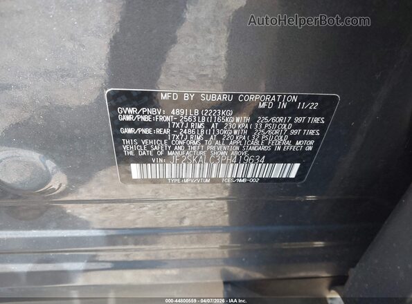 JF2SKALC3PH419634 2023 SUBARU FORESTER Gray Vista del compartimento del motor