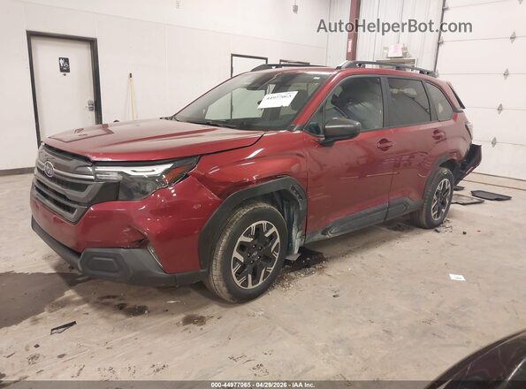 JF2SLDBC3SH546778 2025 SUBARU FORESTER Red წინა მარცხენა ხედი სამი მეოთხედიდან