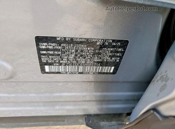 JF2SLDDC4SH581794 2025 SUBARU FORESTER Silver Engine compartment view