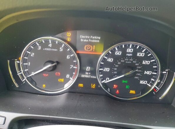 JH4KC2F9XGC000354 2016 ACURA RLX Blue Вид щитка приладів