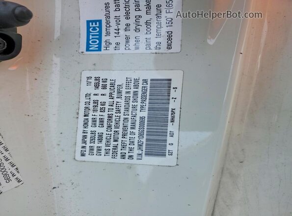 JHMZF1D65GS000695 2016 HONDA CR-Z White Вид підкапотного простору