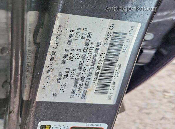 JM1DKDB76M1504355 2021 MAZDA CX-3 Gray ძრავის განყოფილების ხედი