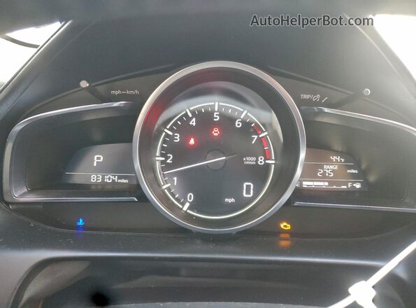 JM1DKFD71K0448546 2019 MAZDA CX-3 White Vista del cuadro de instrumentos