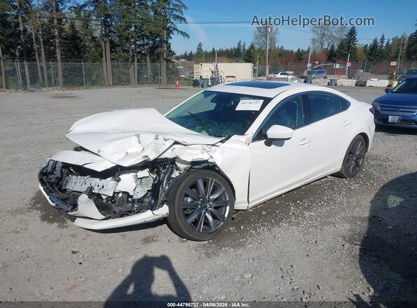 JM1GL1TY8J1301088 2018 MAZDA 6 White Առջևի ձախ երեք քառորդ տեսարան