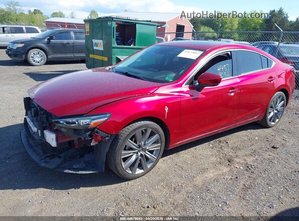 JM1GL1VM5K1506900 2019 MAZDA 6 Red Առջևի ձախ երեք քառորդ տեսարան