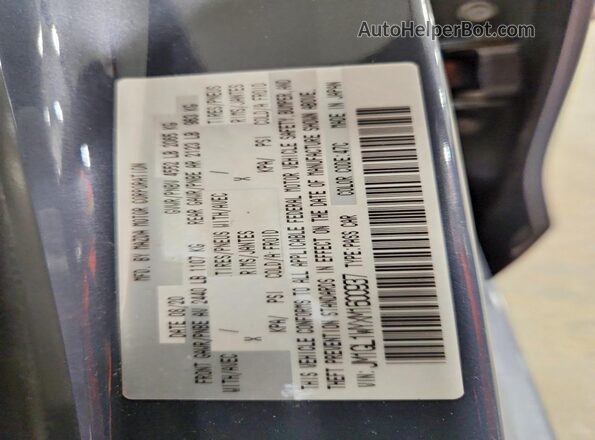 JM1GL1WYXM1600937 2021 MAZDA 6 Blue Vista del compartimento del motor
