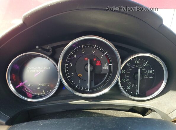 JM1NDAM71L0410060 2020 MAZDA MX-5 Red Սարքավորումների վահանակի տեսք