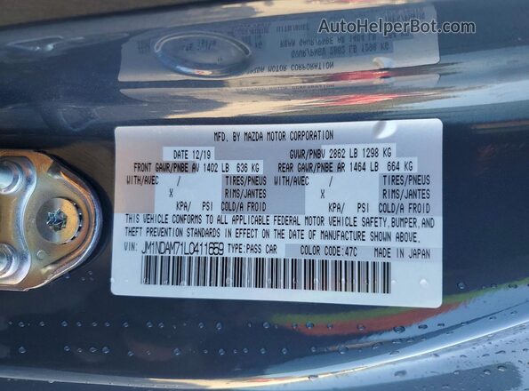 JM1NDAM71L0411659 2020 MAZDA MX-5 Серый Вид подкапотного пространства
