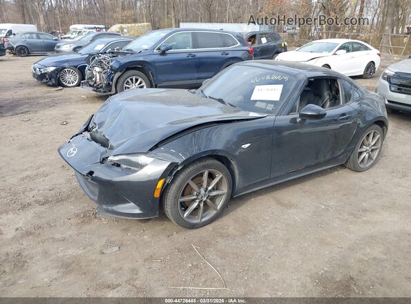 JM1NDAM78M0455773 2021 MAZDA MX-5 MIATA RF Black Առջևի ձախ երեք քառորդ տեսարան