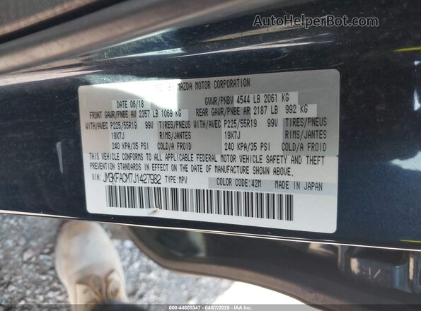 JM3KFACM7J1427982 2018 MAZDA CX-5 Dark Blue 