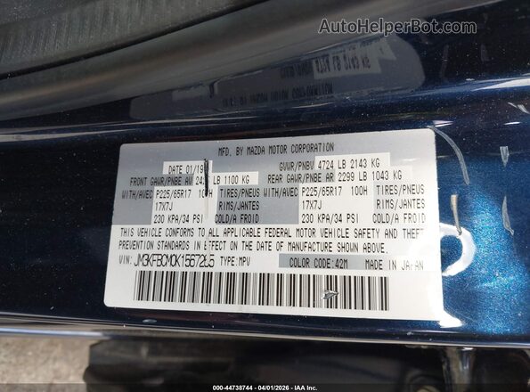 JM3KFBCM0K1567265 2019 MAZDA CX-5 Navy 