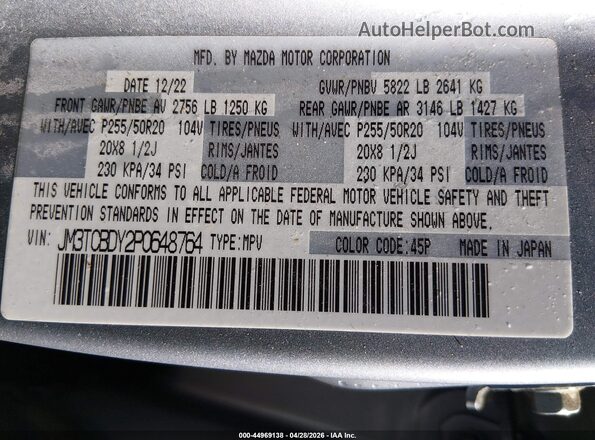 JM3TCBDY2P0648764 2023 MAZDA CX-9 Silver 