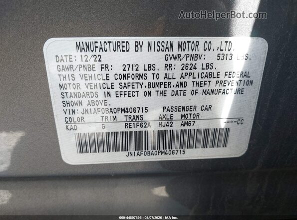 JN1AF0BA0PM406715 2023 NISSAN ARIYA Gray Vista del compartimento del motor