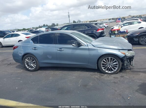 JN1EV7AP0JM366565 2018 INFINITI Q50 Light Blue Widok wnętrza z tyłu
