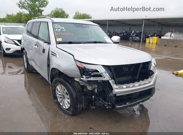 JN8AY2AC7M9146192 2021 NISSAN ARMADA Silver Widok z przodu