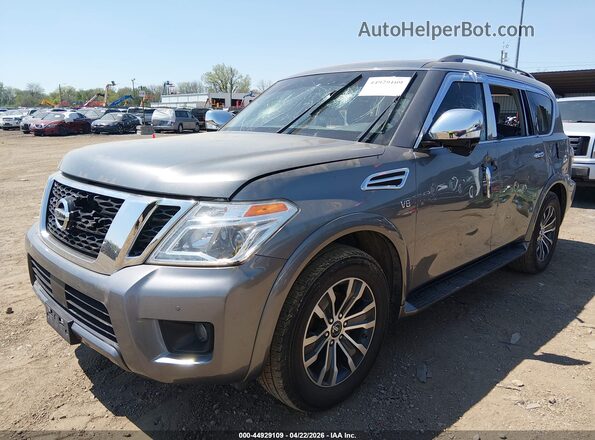 JN8AY2ND9L9107623 2020 NISSAN ARMADA Серый Передняя левая четверть