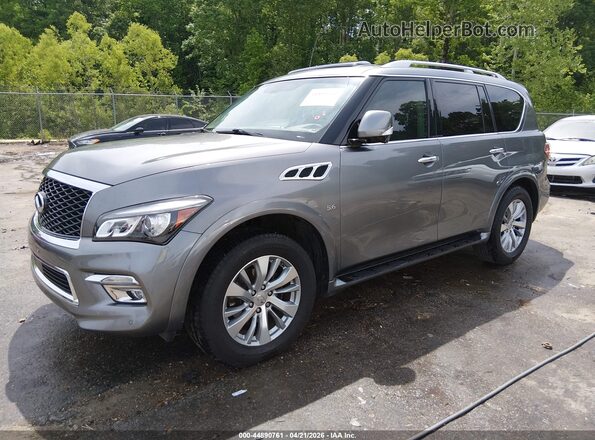 JN8AZ2NF6H9646366 2017 INFINITI QX80 Gray Vista tres cuartos delantera izquierda